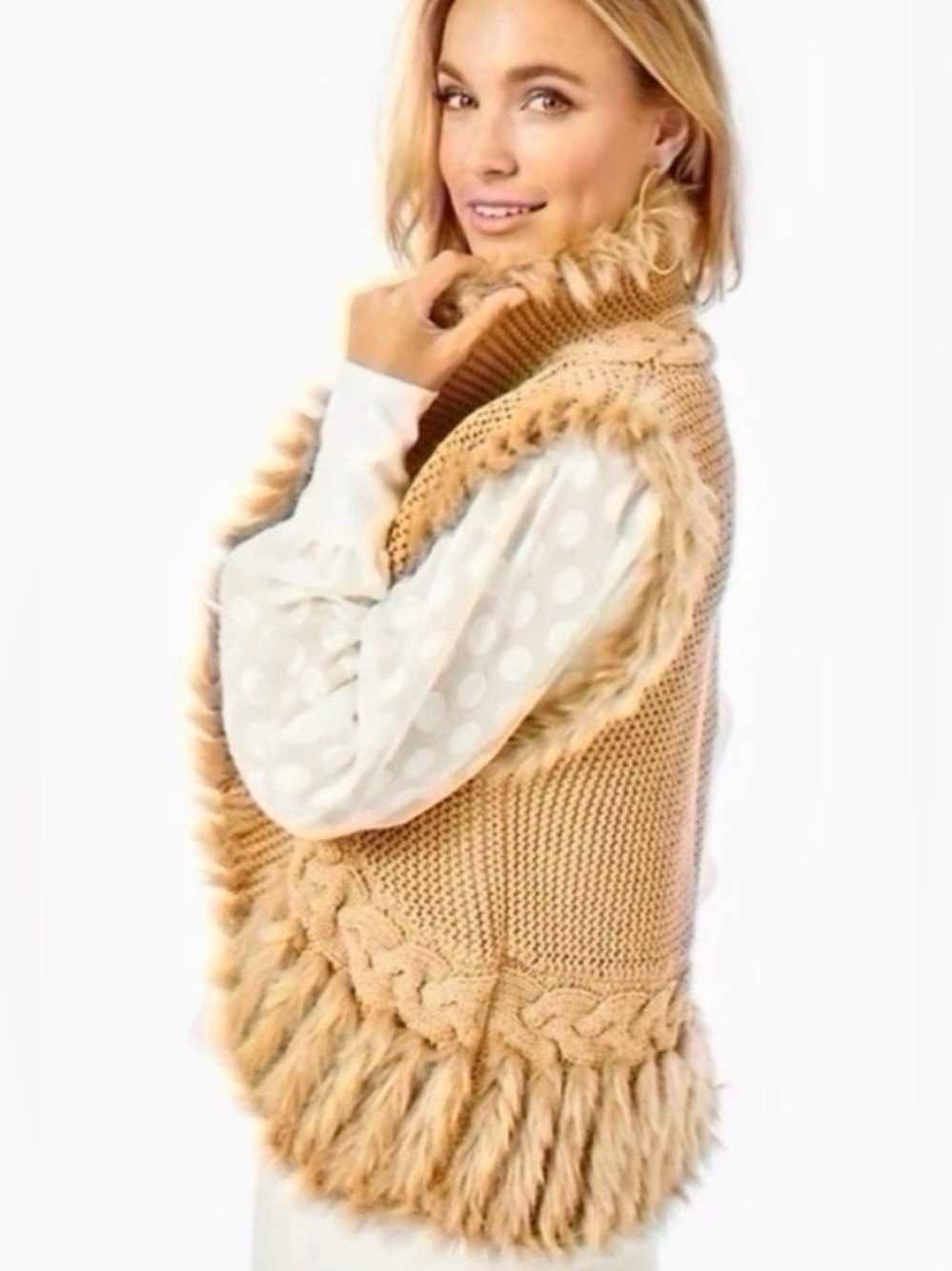 ⭐️Lilly Pulitzer Torini Faux Fur Sweater Vest⭐️